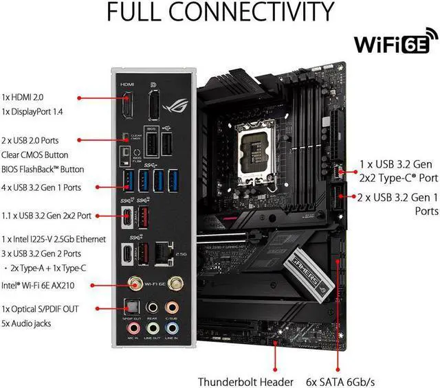 Alt view image 5 of 5 - ASUS ROG STRIX Z690-F Gaming Wifi DDR5 Intel LGA 1700 ATX Motherboard