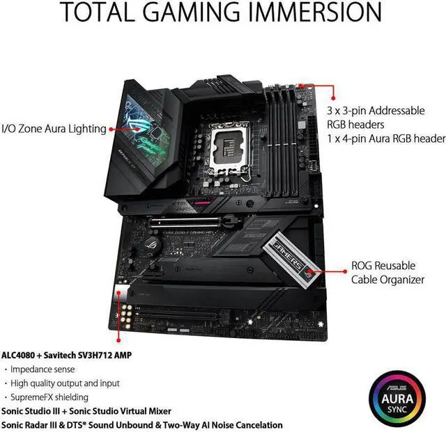 Alt view image 3 of 5 - ASUS ROG STRIX Z690-F Gaming Wifi DDR5 Intel LGA 1700 ATX Motherboard