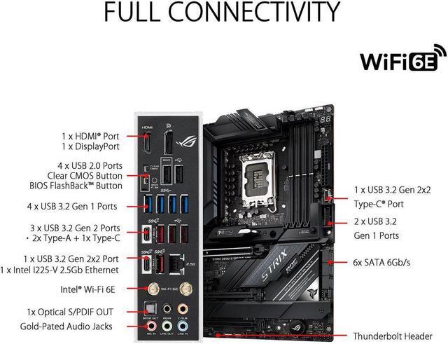 Alt view image 5 of 5 - ASUS ROG STRIX Z690-E Gaming Wifi DDR5 Intel LGA 1700 ATX Motherboard