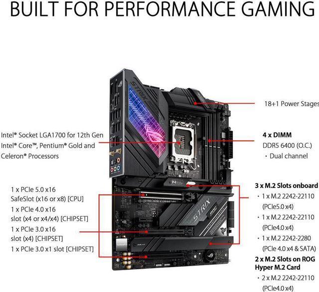 Alt view image 2 of 5 - ASUS ROG STRIX Z690-E Gaming Wifi DDR5 Intel LGA 1700 ATX Motherboard