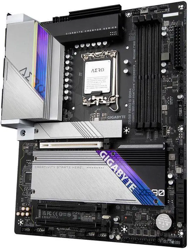Alt view image 3 of 5 - Gigabyte Z690 AERO G DDR4 Intel LGA 1700 ATX Motherboard