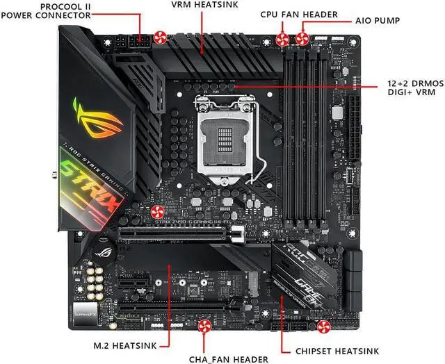 Alt view image 4 of 5 - ASUS ROG STRIX Z490-G Gaming Wifi Intel LGA 1200 Micro ATX Motherboard