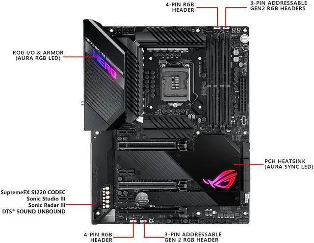 Alt view image 5 of 12 - ASUS ROG MAXIMUS XII HERO Intel LGA 1200 ATX Motherboard