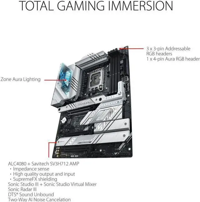 Alt view image 2 of 8 - ASUS ROG STRIX z790-A Gaming Wifi D4 Intel LGA 1700 ATX Motherboard