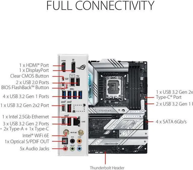 Alt view image 3 of 8 - ASUS ROG STRIX z790-A Gaming Wifi D4 Intel LGA 1700 ATX Motherboard
