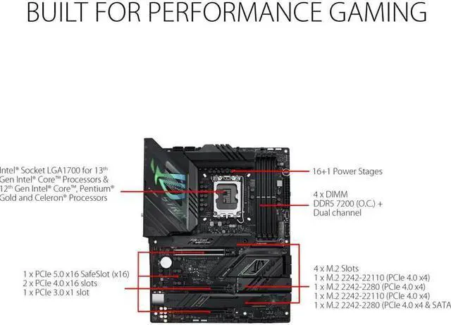 Alt view image 3 of 11 - ROG STRIX Z790-F GAMING WIFI Intel LGA 1700 ATX Motherboard