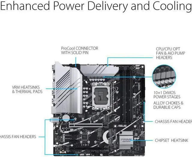 Alt view image 2 of 10 - PRIME Z790M-PLUS D4 Intel LGA 1700 Micro ATX Motherboard