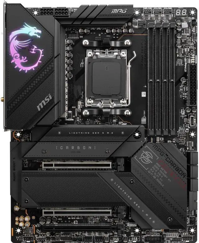 Alt view image 2 of 9 - MSI MPG X670E CARBON WIFI AMD AM5 ATX Motherboard