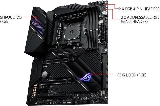 Alt view image 2 of 8 - ASUS ROG Crosshair VIII Dark Hero X570 AMD AM4 ATX Motherboard