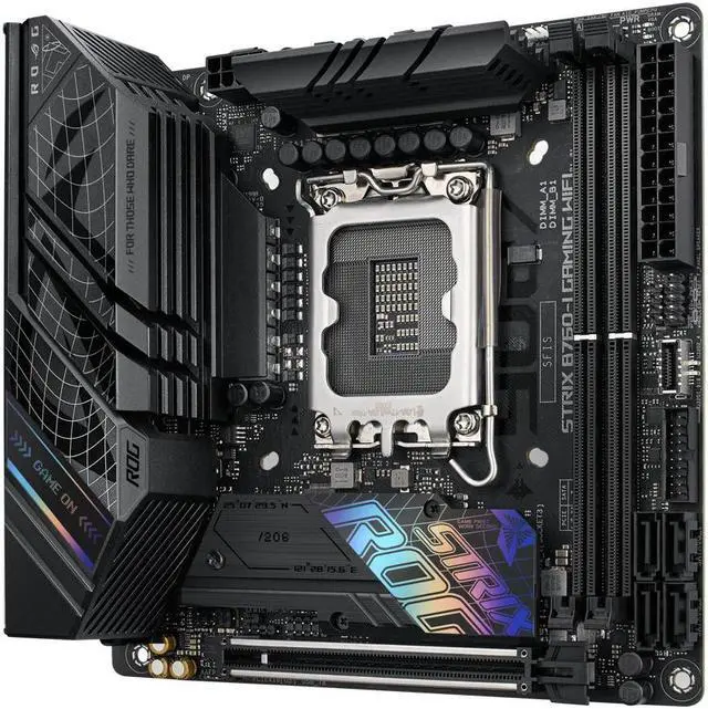 Alt view image 4 of 10 - ASUS ROG Strix B760-I Gaming WiFi Intel B760(13th and 12th Gen) LGA 1700 mini-ITX motherboard, 8 + 1 power stages, DDR5 up to 7600 MT/s, PCIe 5.0, two M.2 slots, WiFi 6E, USB 3.2 Gen 2x2 Type-C
