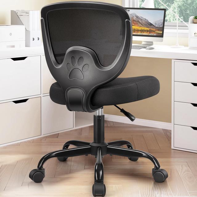 Coolhut Office Chair with Lumbar Support and Flip-up Arms, Ergonomic Desk  Chair, Black