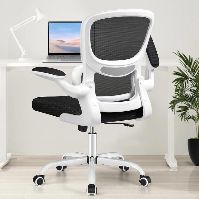 Furmax Office Mid Back Swivel Lumbar Support Desk Computer Ergonomic Mesh Chair with Armrest Black