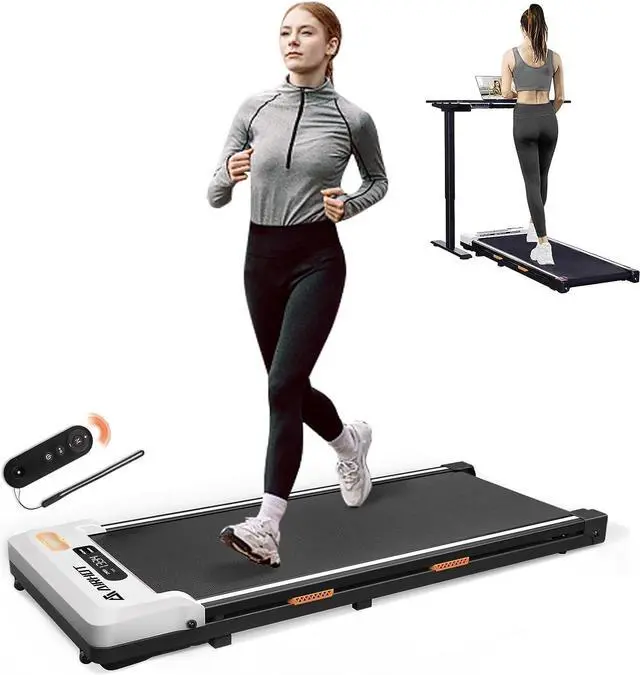 Main image of Under Desk Treadmill, Walking Pad 2 in 1 for Walking and Jogging, Portable Walking Treadmill with Remote Control Lanyard for Home/Office, 2.5HP Low-Noise Desk Treadmill in LED Display White
