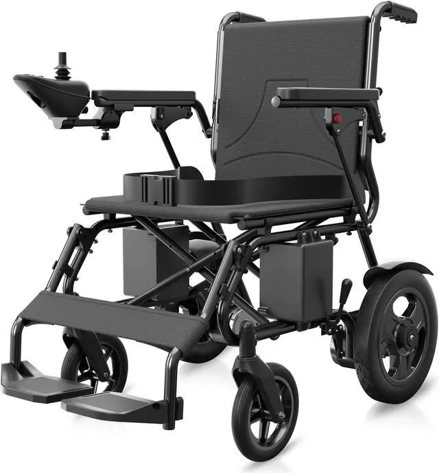 Main image of KERDOM Foldable Electric Wheelchair for Adults with Extended Range, Designed for All Terrains, Smart Electric Wheelchair for the Elderly and Adults Black - 73 LBS