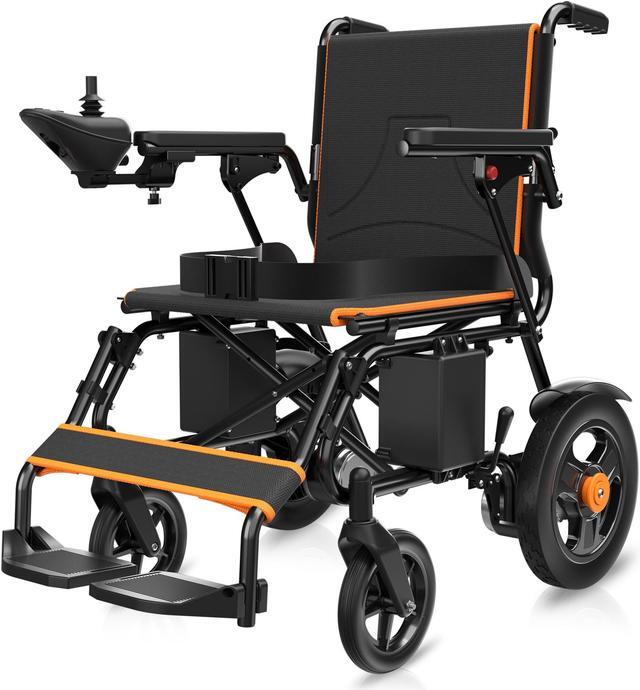 Main image of KERDOM Foldable Electric Wheelchair for Adults with Extended Range, Designed for All Terrains, Smart Electric Wheelchair for the Elderly and Adults Orange - 73LBS
