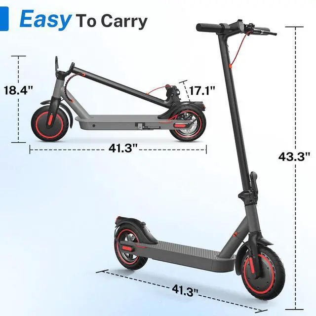 Alt view image 4 of 7 - KERDOM Foldable Adult Electric Scooter, 19MPH and 20° Hill Climb, 21 Miles (37V) - 350W, 8.5" Solid Tires, Dual Brake & Cruise Control, 300LB Capacity, Foldable Commuter Scooter For Teenager and Adult