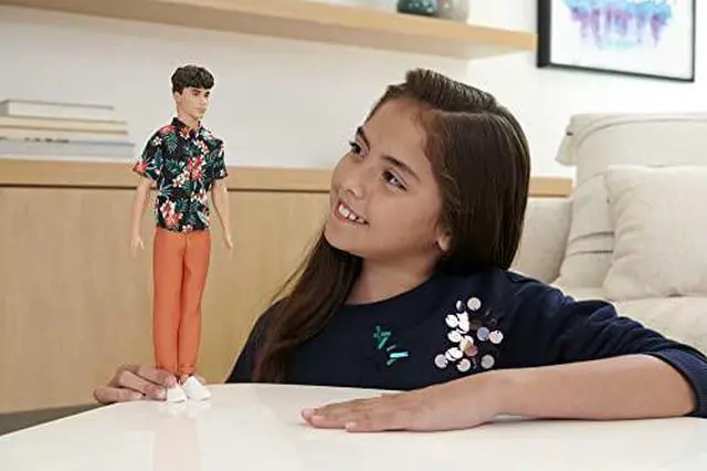 Alt view image 3 of 6 - Barbie Ken Fashionistas Doll #184, Brunette Cropped Hair, Floral Hawaiian Shirt