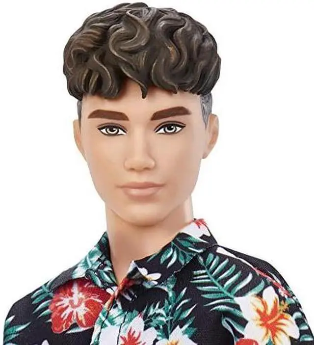 Alt view image 4 of 6 - Barbie Ken Fashionistas Doll #184, Brunette Cropped Hair, Floral Hawaiian Shirt