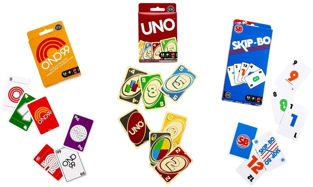Alt view image 3 of 6 - Vintage Card Games 3-Pack Set with Classic UNO, O'NO 99 and Skip-Bo