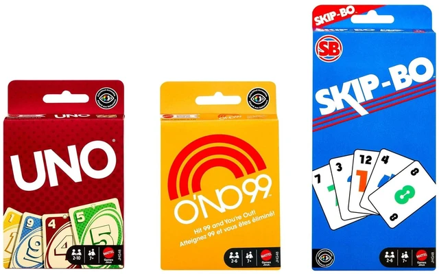 Alt view image 5 of 6 - Vintage Card Games 3-Pack Set with Classic UNO, O'NO 99 and Skip-Bo