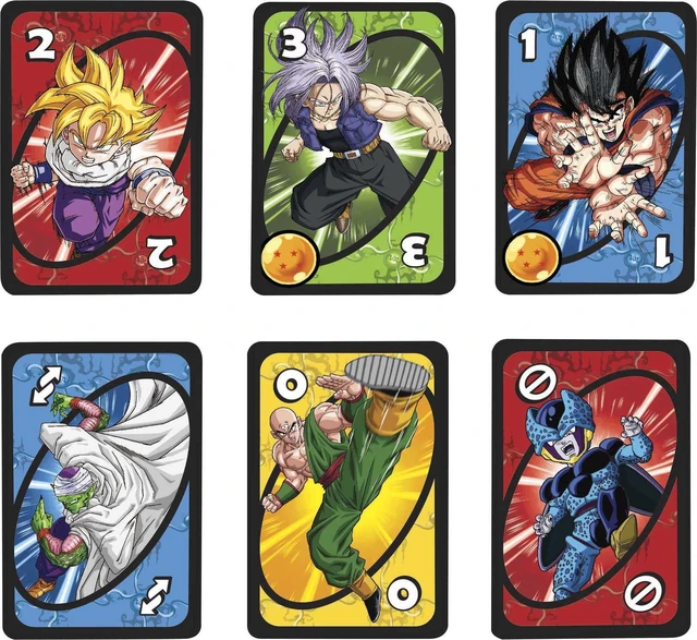 Alt view image 3 of 6 - Mattel Games UNO Dragon Ball Z Card Game Japanese Manga Theme
