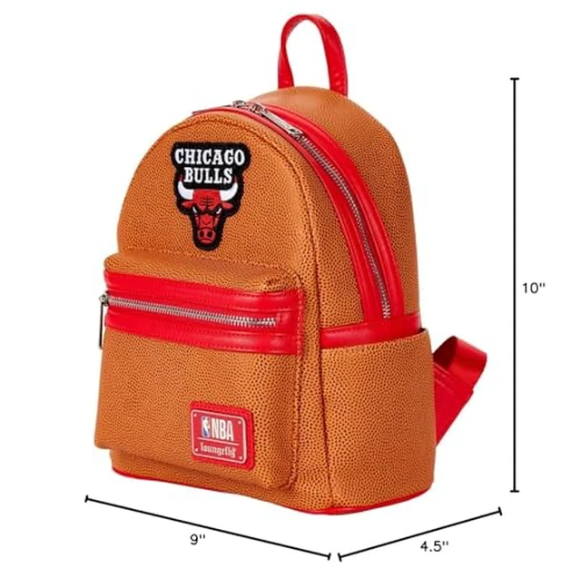 Alt view image 6 of 6 - Loungefly NBA: Chicago Bulls Basketball Mini-Backpack