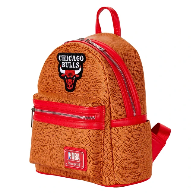 Alt view image 3 of 6 - Loungefly NBA: Chicago Bulls Basketball Mini-Backpack