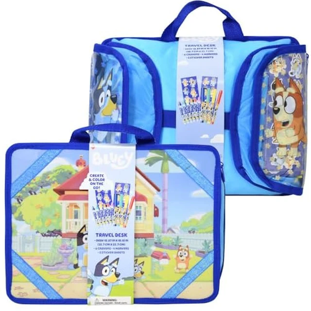Alt view image 2 of 2 - Disney Bluey Travel Desk Art Set with Crayons, Markers and Sticker Sheets, Kids Creative Activity Kit