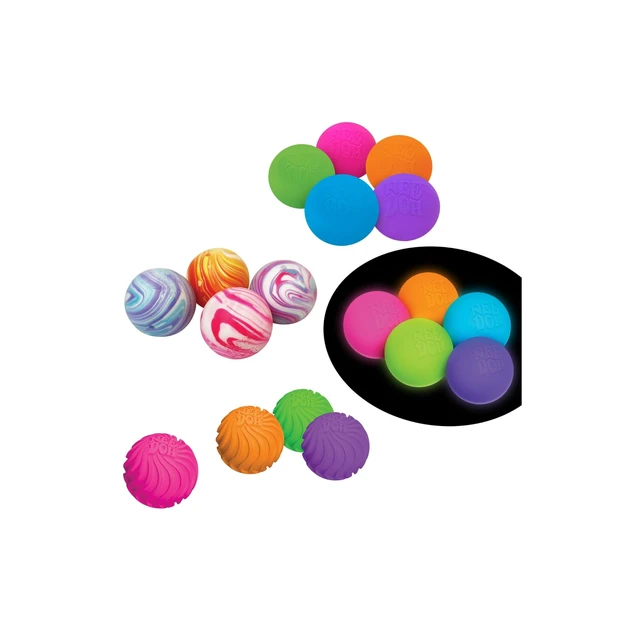 Alt view image 2 of 4 - Schylling NeeDoh Teenie Sensory Squeeze 4-Pack 1.5-inch Round Mini Squeeze Toy, Colors May Vary
