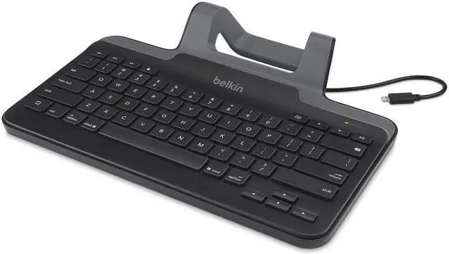 Alt view image 13 of 14 - BELKIN B2B130 Black Lightning Wired Slim Tablet Keyboard
