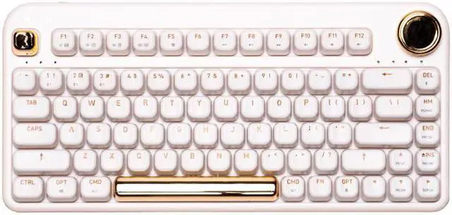 Alt view image 20 of 20 - AZIO IZO Wireless Bluetooth Mechanical Keyboard White Blossom
