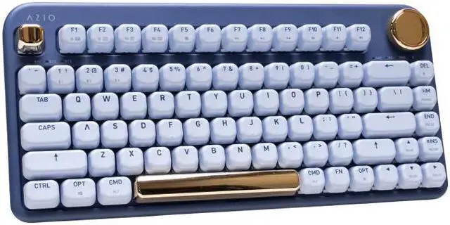 Alt view image 18 of 20 - AZIO IZO Wireless Bluetooth Mechanical Keyboard Blue Iris
