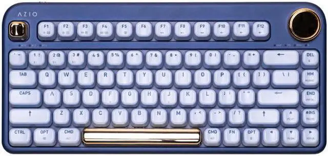 Alt view image 20 of 20 - AZIO IZO Wireless Bluetooth Mechanical Keyboard Blue Iris