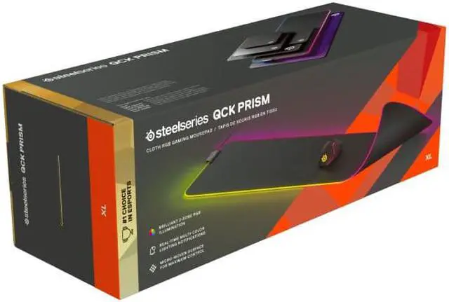Alt view image 11 of 14 - Steelseries QcK Prism Cloth XL Black Gaming mouse pad