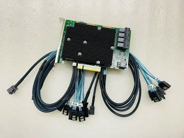 Alt view image 6 of 6 - LSI SAS 9300-16I 12GB/S HBA BUS ADAPTER CARD IT Mode 4*SFF-8643 SATA Cable US