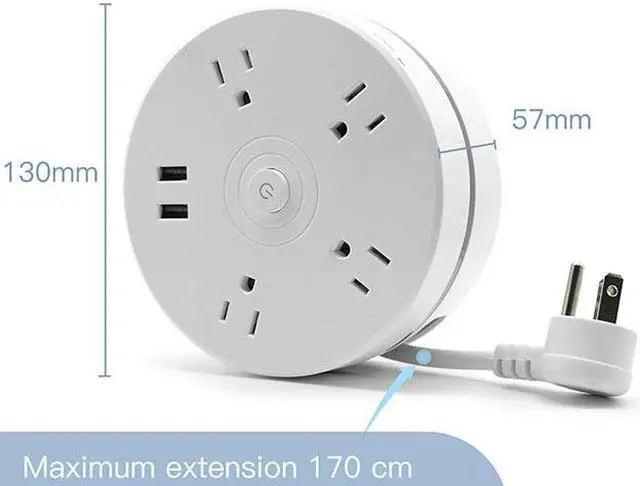 Alt view image 6 of 7 - Power Strip with 4 Sockets Dual USB Ports,  5.9 ft Extension Cord Flat Plug, Overload Protection Indoor Desk Charging Station, Mountable Compact for  Phone Charging Travel, Cruise Ship Dorm Essentials