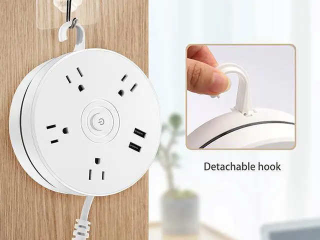 Alt view image 5 of 7 - Power Strip with 4 Sockets Dual USB Ports,  5.9 ft Extension Cord Flat Plug, Overload Protection Indoor Desk Charging Station, Mountable Compact for  Phone Charging Travel, Cruise Ship Dorm Essentials