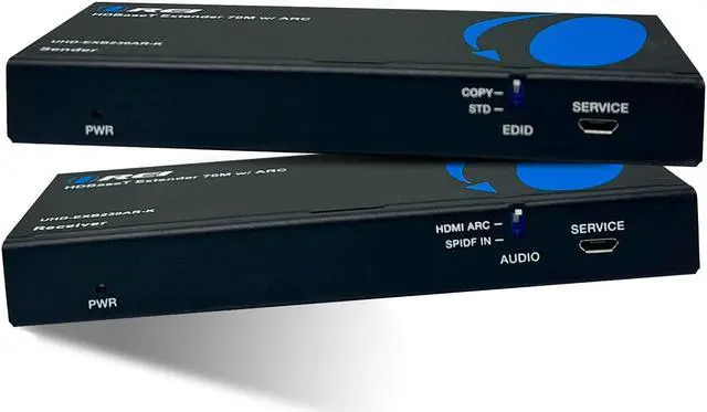 Alt view image 2 of 8 - 4K UHD HDMI Extender With HDBaseT Over CAT5e/6/7 Supports ARC & Bi-Directional IR Control up to 230 Ft (UHD-EXB230AR-K)