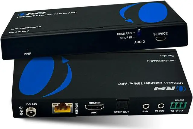 Alt view image 3 of 8 - 4K UHD HDMI Extender With HDBaseT Over CAT5e/6/7 Supports ARC & Bi-Directional IR Control up to 230 Ft (UHD-EXB230AR-K)