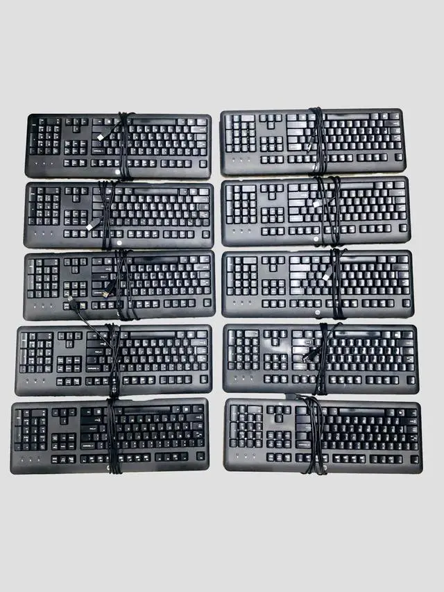 Alt view image 4 of 4 - Lot of 10 HP Black Keyboard KU-1156 672647-003