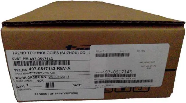 Main image of NEW NCR TREND TECHNOLOGIES 497-0517143-REV-A SKIRT KITS BAG/BOM Package