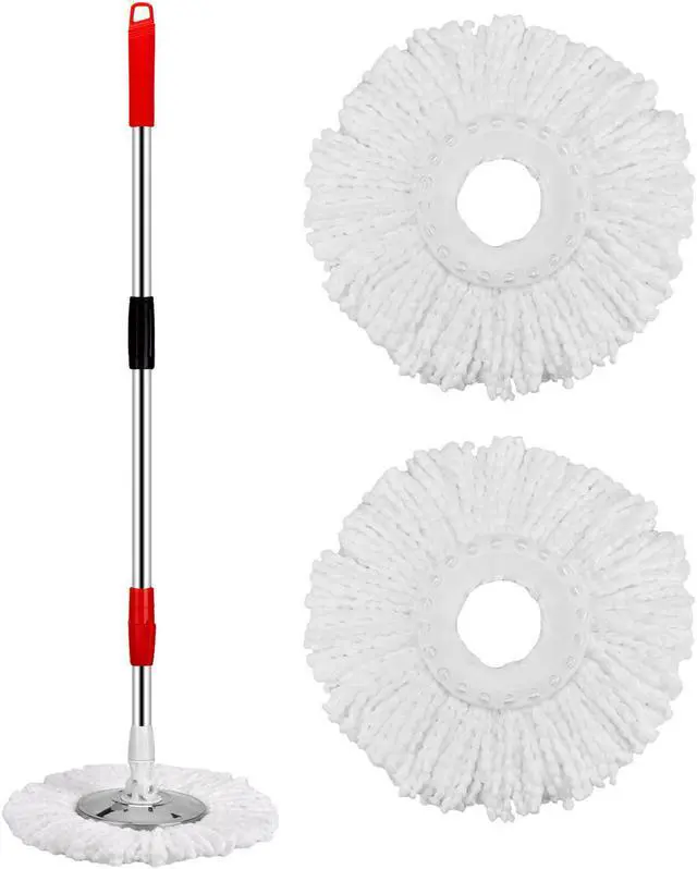 Alt view image 5 of 7 - Mop and Bucket with Wringer Set Microfiber Spin Mop with Bucket and Dual Mop Heads Self Wringing 360° Spinning Mop