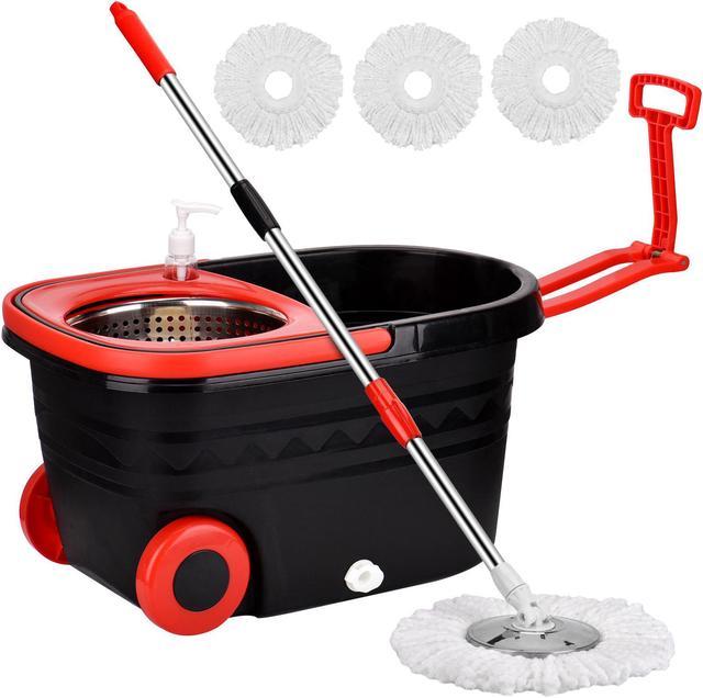 Spin Mop and Bucket System with 3 Mop Head Refills Included