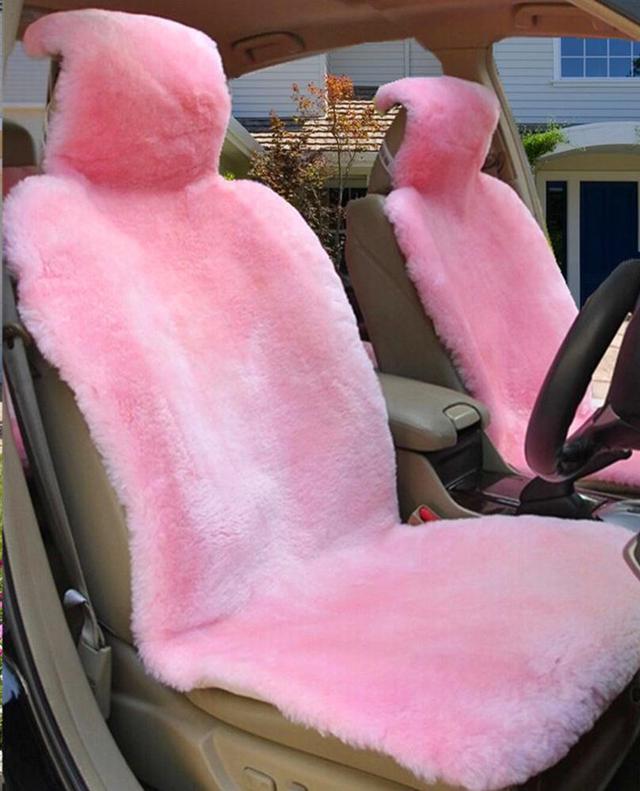 Pink fur seat covers sales