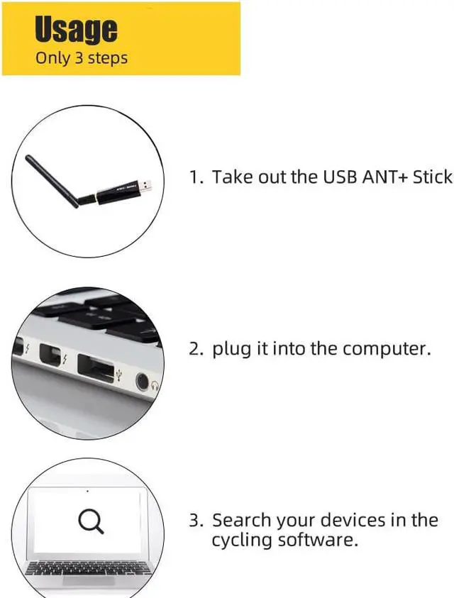 Alt view image 5 of 6 - ThinkRider USB ANT+ Stick Dongle Adapter Wireless Receiver for Wahoo,Suunto, Zwift, TacX,Bkool, TrainerRoad,Work with any ANT+  Bicycle Trainer