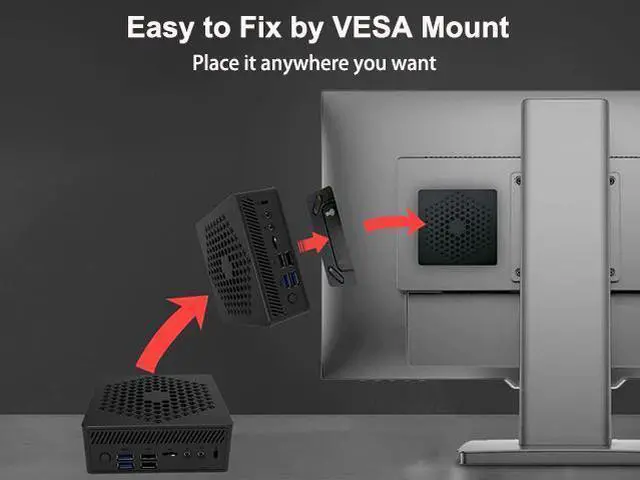 Alt view image 7 of 7 - NEOSMAY Fanless Mini PC 11th Celeron N5105 CPU 2.0~2.9GHz 16GB Dual DDR4 Channel 512GB SATA SSD 4K Triple Display VGA/HDMI/DP WiFi 6 BT 5.2 Gigabit Ethernet 4 x USB 3.2
