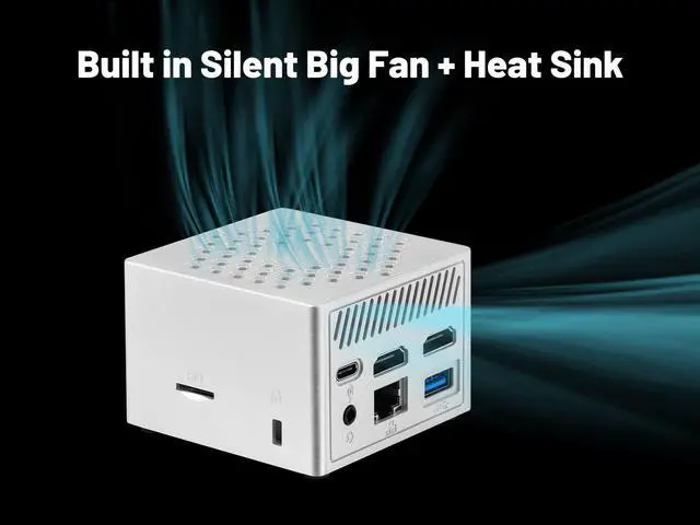 Alt view image 5 of 7 - Neosmay Blue Mini PC Intel 11th Gen Celeron N5105 Upto 2.9GHz 10nm WiFi 6 8GB RAM 128GB SSD Micro Desktop Computer Dual Screen Display  Gigabit Ethernet BT5.2 Support Auto Power On