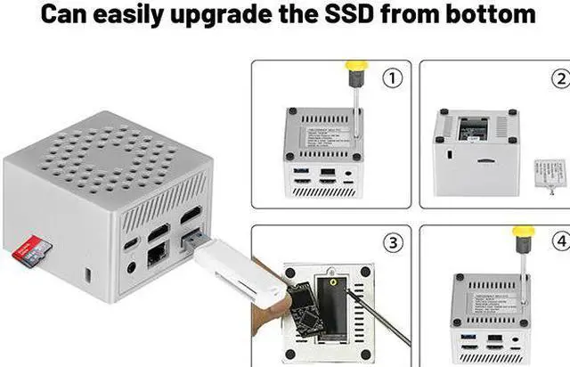 Alt view image 3 of 7 - Neosmay Blue Mini PC Intel 11th Gen Celeron N5105 Upto 2.9GHz 10nm WiFi 6 8GB RAM 128GB SSD Micro Desktop Computer Dual Screen Display  Gigabit Ethernet BT5.2 Support Auto Power On