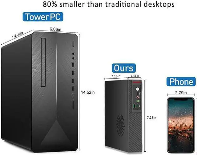 Alt view image 5 of 6 - NEOSMAY Business Desktop Intel Core i5-11400T (upto 3.7GHz)  8GB RAM 256GB NVME SSD , UHD 730 Graphics, WiFi 6, BT 5.2, TPM, 4 x USB 3.2 Gen2 USB Type-A Game/Home/Business/Office