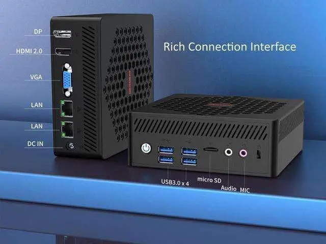 Alt view image 4 of 7 - NEOSMAY Fanless Mini PC Intel 12th Gen Pentium N200(Upto 3.7GHz,TDP 6W),32GB DDR4 RAM 512GB NVME SSD,Dual Ethernet,Home/Office/Business,4K Triple Display/Micro SD/WiFi ax/BT5.2/USB3.2